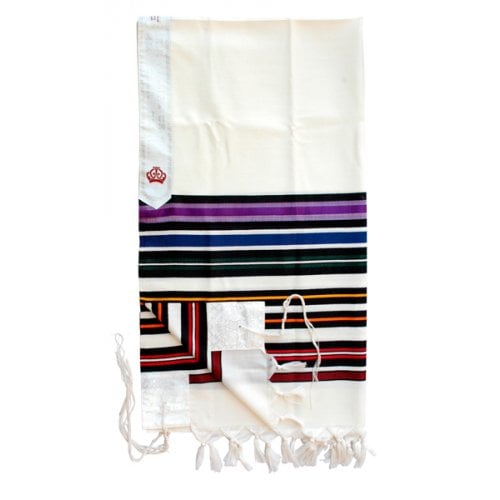 Talitnia Bnei Or Tallit - Sons of Light Modern Wool Prayer Shawl - Rainbow