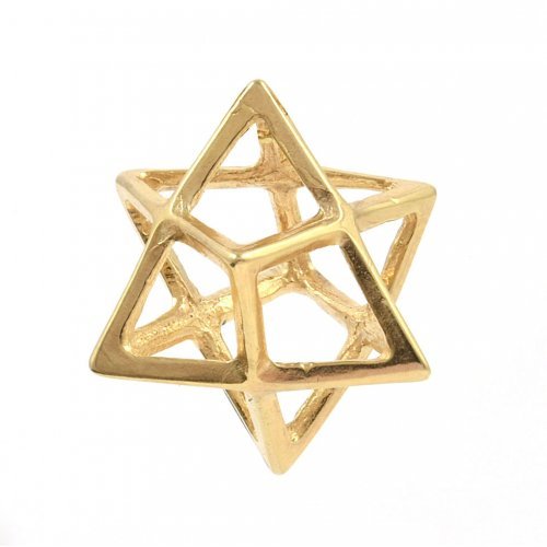 24k Gold-Plated Merkaba Kabbalah Charm Pendant