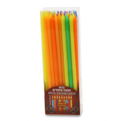 Hanukkah Extra Long Colorful Candles for Menorah Lighting
