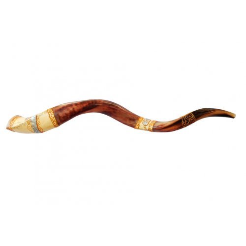 Yemenite Hand Painted Shofar (Jerusalem Design) Shofars $350 & $375 & accessories available