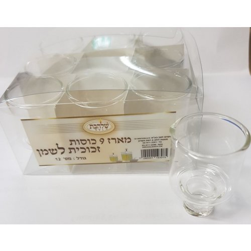 Nine Glass Oil Inserts for Chanukah Menorah