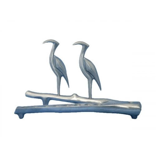 Shraga Landesman Hanukkah Menorah Herons Perched - Aluminum