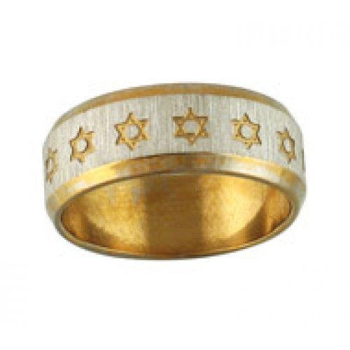 CURRENTLY OUT OF STOCK:    Stainless Steel Ring Gold with Star of David