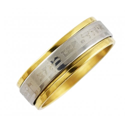 Stainless Steel Two Tone Shema Revolving Ring