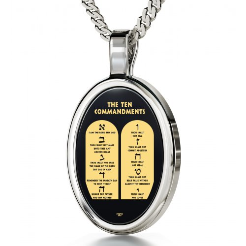 Ten Commandments Jewish Pendant By Nano Jewelry